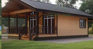 Проект одноэтажного дома из бруса с террасой - Строительство в Владивостоке от Строй-Влд от 133718 руб.